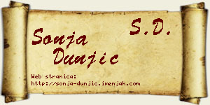 Sonja Dunjić vizit kartica